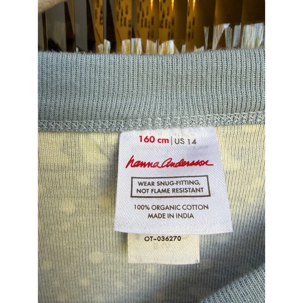Hanna Andersson Kids Blue‎ Polar Bear Organic Cotton Pajama Set Size 12/14 160cm